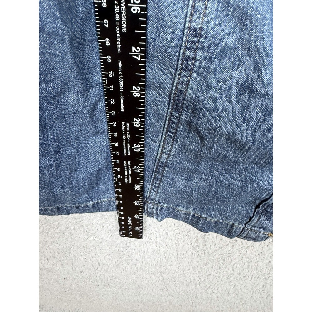 Lee Women's Blue Denim Button-Down Dress Heritage Sz S Strong Tide Spread Collar - Picture 7 of 8